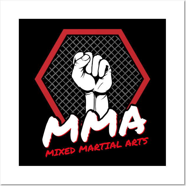 MMA Mixed Martial Arts Logo For Martial Arts Wall Art by SpruchBastler